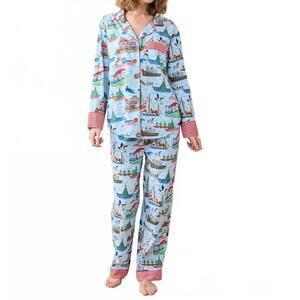 NEW PRINTFRESH long pajama set in sugarplum ferry